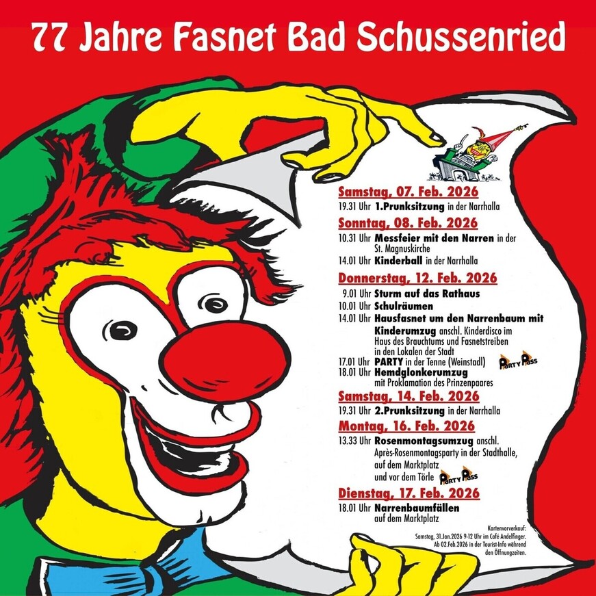 Fahrplan Fasnet 2026